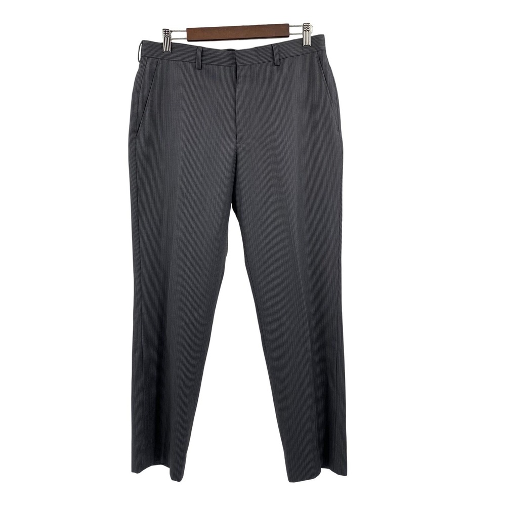 Jos. A. Bank Men's 40R* Slim Fit Two-Piece Suit Gray Pinstripe Blazer & Trousers - Picture 12 of 16